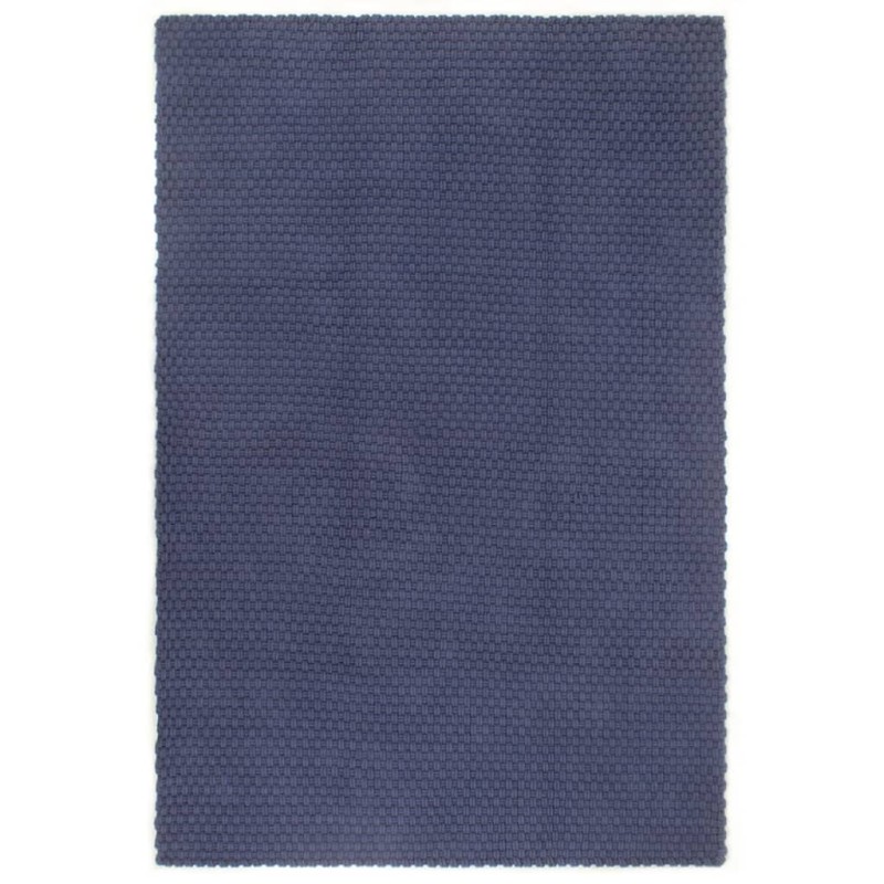 vidaXL Tappeto Rettangolare Blu Marino 120x180 cm in Cotone vidaXL Tappeto Rettangolare Blu Marino 120x180 cm in Cotone