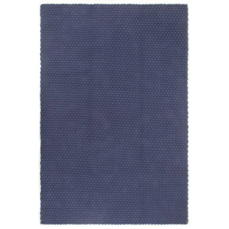 vidaXL Tappeto Rettangolare Blu Marino 120x180 cm in Cotone