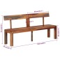 vidaXL Panca con Schienale Grigia 160 cm Legno Massello di Acacia vidaXL Panca con Schienale Grigia 160 cm Legno Massello di Acacia