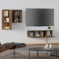 Set Mobili Porta TV 4 pz Rovere Marrone in Legno Multistrato Set Mobili Porta TV 4 pz Rovere Marrone in Legno Multistrato