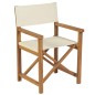 vidaXL Sedie da Regista Pieghevoli 2 pz Crema Legno Massello di Teak vidaXL Sedie da Regista Pieghevoli 2 pz Crema Legno Massello di Teak