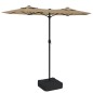 vidaXL Ombrellone a Doppia Testa con LED Tortora 316x240 cm vidaXL Ombrellone a Doppia Testa con LED Tortora 316x240 cm