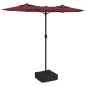 vidaXL Ombrellone a Doppia Testa con LED Rosso Bordeaux 316x240 cm vidaXL Ombrellone a Doppia Testa con LED Rosso Bordeaux 316x240 cm