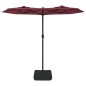 vidaXL Ombrellone a Doppia Testa con LED Rosso Bordeaux 316x240 cm vidaXL Ombrellone a Doppia Testa con LED Rosso Bordeaux 316x240 cm