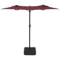 vidaXL Ombrellone a Doppia Testa con LED Rosso Bordeaux 316x240 cm vidaXL Ombrellone a Doppia Testa con LED Rosso Bordeaux 316x240 cm