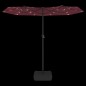 vidaXL Ombrellone a Doppia Testa con LED Rosso Bordeaux 316x240 cm vidaXL Ombrellone a Doppia Testa con LED Rosso Bordeaux 316x240 cm