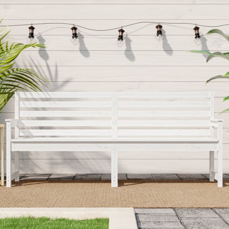 vidaXL Panca da Giardino Bianca 203,5x48x91,5cm Legno Massello di Pino vidaXL Panca da Giardino Bianca 203,5x48x91,5cm Legno Massello di Pino