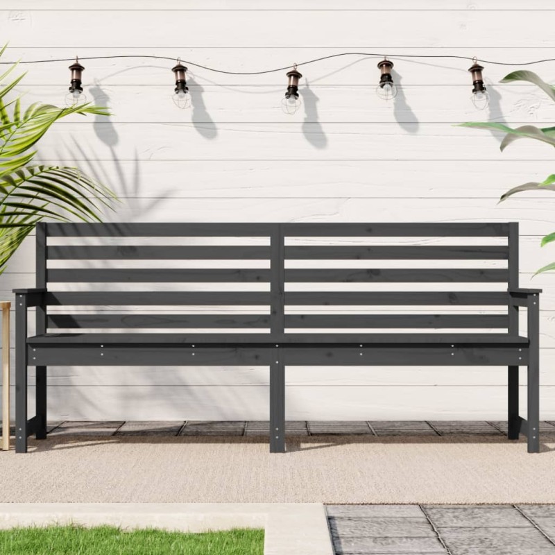 vidaXL Panca da Giardino Grigia 203,5x48x91,5cm Legno Massello di Pino vidaXL Panca da Giardino Grigia 203,5x48x91,5cm Legno Massello di Pino