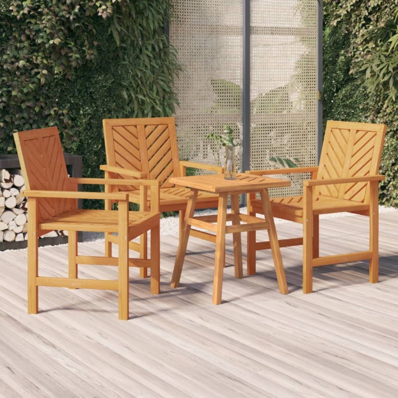 vidaXL Sedie da Pranzo da Giardino 3pz Legno Massello di Acacia vidaXL Sedie da Pranzo da Giardino 3pz Legno Massello di Acacia