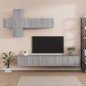 Set di Mobili Porta TV 7 pz Grigio Sonoma in Legno Multistrato Set di Mobili Porta TV 7 pz Grigio Sonoma in Legno Multistrato
