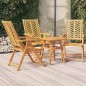vidaXL Sedie da Giardino Reclinabili 3 pz in Legno Massello di Acacia vidaXL Sedie da Giardino Reclinabili 3 pz in Legno Massello di Acacia