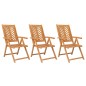 vidaXL Sedie da Giardino Reclinabili 3 pz in Legno Massello di Acacia vidaXL Sedie da Giardino Reclinabili 3 pz in Legno Massello di Acacia