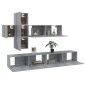 Set di Mobili Porta TV 7 pz Grigio Sonoma in Legno Multistrato Set di Mobili Porta TV 7 pz Grigio Sonoma in Legno Multistrato