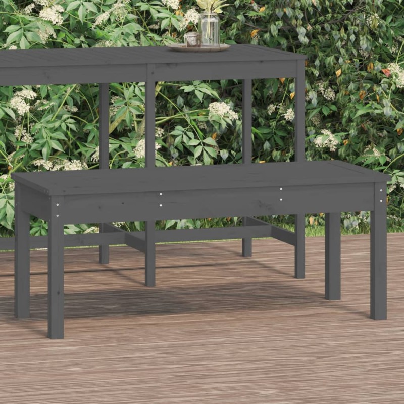 vidaXL Panca da Giardino Grigia 109x44x45 cm Legno Massello di Pino vidaXL Panca da Giardino Grigia 109x44x45 cm Legno Massello di Pino