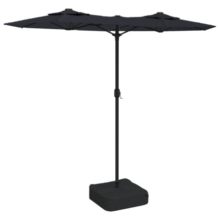 vidaXL Ombrellone a Doppia Testa con LED Nero 316x240 cm