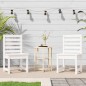 vidaXL Sedie da Giardino 2pz Bianco 40,5x48x91,5cm Legno Massello Pino