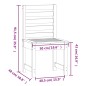 vidaXL Sedie da Giardino 2pz Bianco 40,5x48x91,5cm Legno Massello Pino
