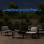 vidaXL Ombrellone a Doppia Testa con LED Azzurro 316x240 cm vidaXL Ombrellone a Doppia Testa con LED Azzurro 316x240 cm