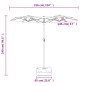 vidaXL Ombrellone a Doppia Testa con LED Azzurro 316x240 cm vidaXL Ombrellone a Doppia Testa con LED Azzurro 316x240 cm