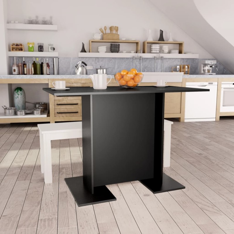 vidaXL Tavolo da Pranzo Nero 110x60x75 cm in Truciolato vidaXL Tavolo da Pranzo Nero 110x60x75 cm in Truciolato
