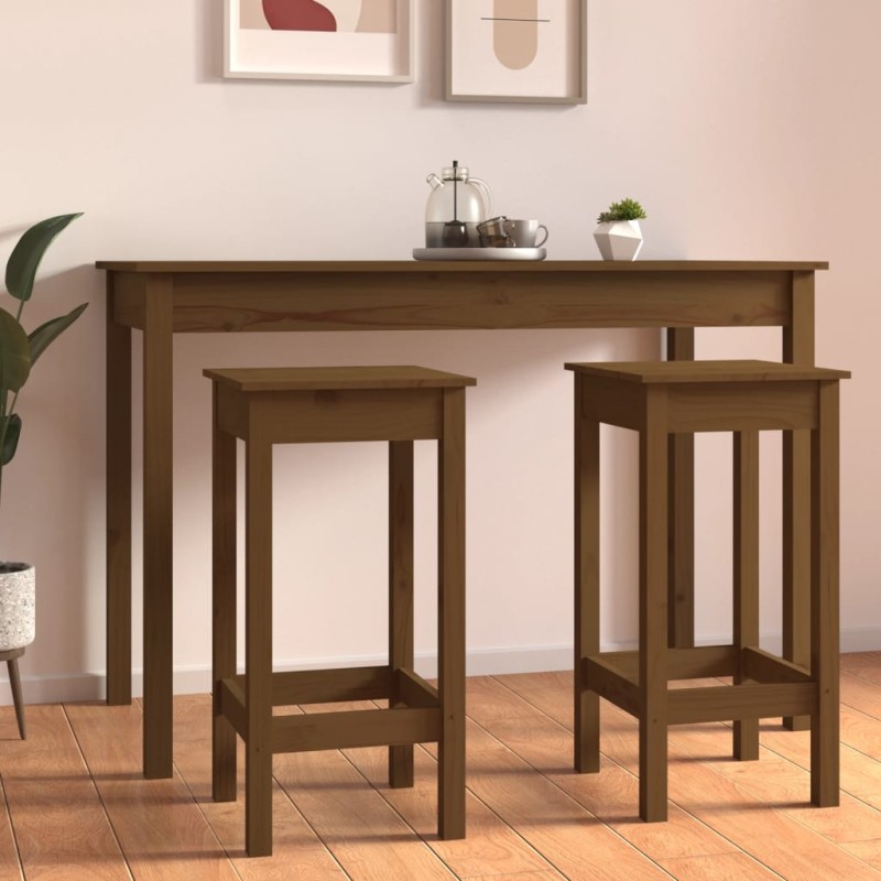 vidaXL Sgabelli da Bar 2 pz Miele 40x40x78 cm Legno Massello di Pino vidaXL Sgabelli da Bar 2 pz Miele 40x40x78 cm Legno Massello di Pino