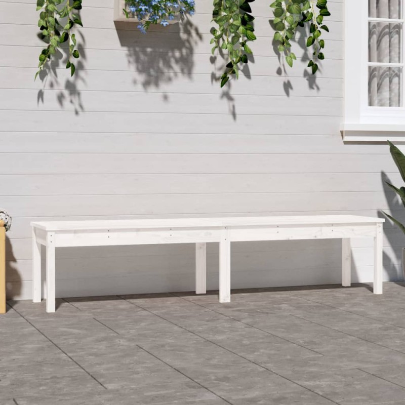 vidaXL Panca Giardino 2 Posti Bianca 203,5x44x45cm Legno Massello Pino vidaXL Panca Giardino 2 Posti Bianca 203,5x44x45cm Legno Massello Pino