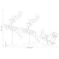 vidaXL Decorazione Slitta Renne in Acrilico 260x21x87 cm Blu