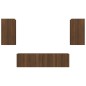 Set Mobili Porta TV 4 pz Rovere Marrone in Legno Multistrato Set Mobili Porta TV 4 pz Rovere Marrone in Legno Multistrato