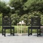 vidaXL Sedie da Giardino 2pz Nere 50x48x91,5 cm Legno Massello di Pino vidaXL Sedie da Giardino 2pz Nere 50x48x91,5 cm Legno Massello di Pino