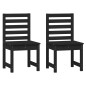 vidaXL Sedie da Giardino 2pz Nere 50x48x91,5 cm Legno Massello di Pino vidaXL Sedie da Giardino 2pz Nere 50x48x91,5 cm Legno Massello di Pino