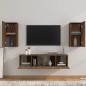 Set Mobili Porta TV 4 pz Rovere Marrone in Legno Multistrato Set Mobili Porta TV 4 pz Rovere Marrone in Legno Multistrato