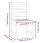 vidaXL Sedie da Giardino 2pz Nere 50x48x91,5 cm Legno Massello di Pino vidaXL Sedie da Giardino 2pz Nere 50x48x91,5 cm Legno Massello di Pino