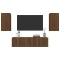 Set Mobili Porta TV 4 pz Rovere Marrone in Legno Multistrato Set Mobili Porta TV 4 pz Rovere Marrone in Legno Multistrato