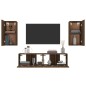 Set Mobili Porta TV 4 pz Rovere Marrone in Legno Multistrato Set Mobili Porta TV 4 pz Rovere Marrone in Legno Multistrato