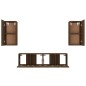 Set Mobili Porta TV 4 pz Rovere Marrone in Legno Multistrato Set Mobili Porta TV 4 pz Rovere Marrone in Legno Multistrato