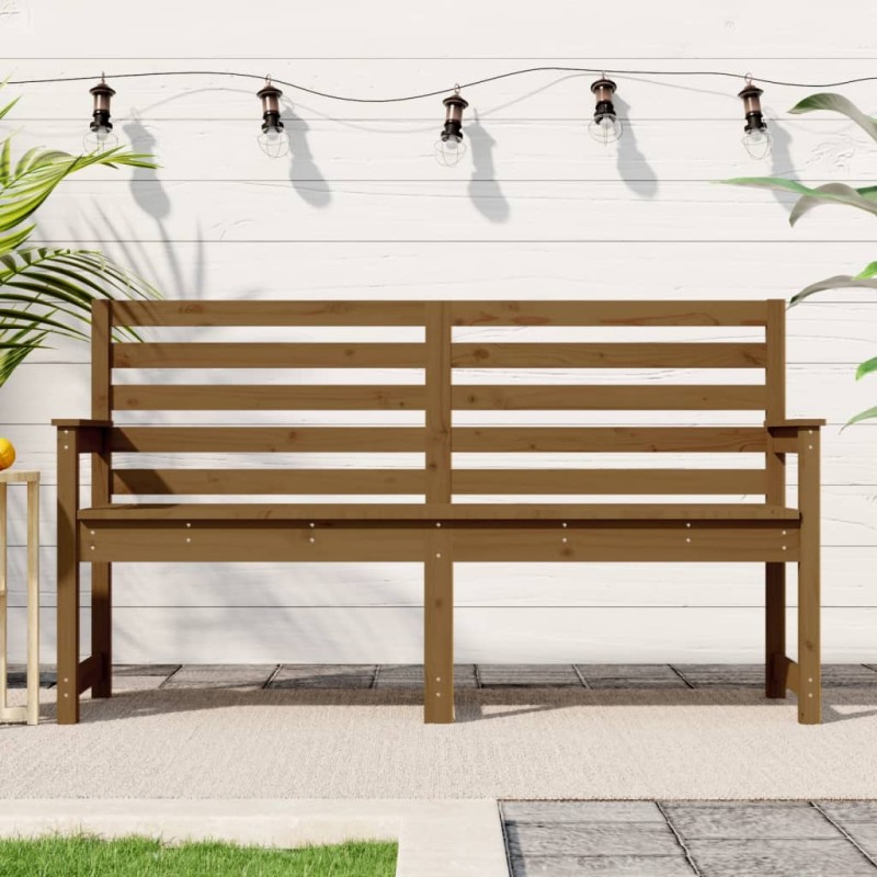 vidaXL Panca da Giardino Miele 159,5x48x91,5 cm Legno Massello di Pino vidaXL Panca da Giardino Miele 159,5x48x91,5 cm Legno Massello di Pino