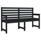 vidaXL Panca da Giardino Nera 159,5x48x91,5 cm Legno Massello di Pino