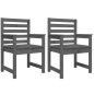 vidaXL Sedie da Giardino 2pz Grigie 60x48x91 in Legno Massello Pino vidaXL Sedie da Giardino 2pz Grigie 60x48x91 in Legno Massello Pino