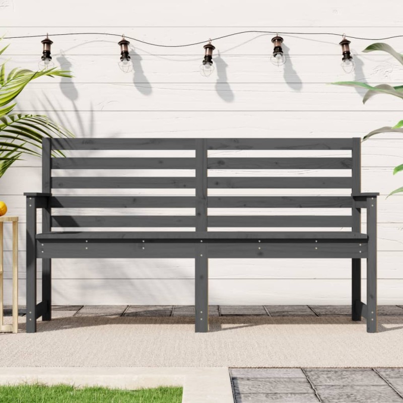 vidaXL Panca da Giardino Grigia 159,5x48x91,5cm Legno Massello di Pino vidaXL Panca da Giardino Grigia 159,5x48x91,5cm Legno Massello di Pino