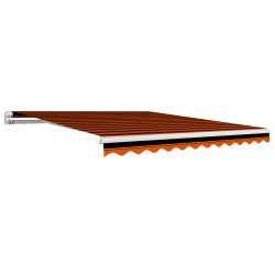 vidaXL Tenda da Sole in Tela Arancione e Marrone 350x250 cm