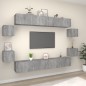 Set Mobili Porta TV 8pz Grigio Sonoma in Legno Multistrato Set Mobili Porta TV 8pz Grigio Sonoma in Legno Multistrato