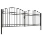 vidaXL Cancello a Doppia Anta ad Arco in Acciaio 400x125 cm Nero vidaXL Cancello a Doppia Anta ad Arco in Acciaio 400x125 cm Nero