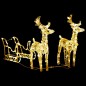 vidaXL Decorazione Natalizia Renne e Slitta 160 LED 130 cm in Acrilico vidaXL Decorazione Natalizia Renne e Slitta 160 LED 130 cm in Acrilico