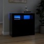 vidaXL Credenza con Luci LED Nera 80x35x75 cm vidaXL Credenza con Luci LED Nera 80x35x75 cm