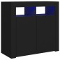 vidaXL Credenza con Luci LED Nera 80x35x75 cm vidaXL Credenza con Luci LED Nera 80x35x75 cm