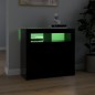 vidaXL Credenza con Luci LED Nera 80x35x75 cm vidaXL Credenza con Luci LED Nera 80x35x75 cm
