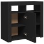 vidaXL Credenza con Luci LED Nera 80x35x75 cm vidaXL Credenza con Luci LED Nera 80x35x75 cm