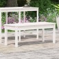 vidaXL Panca da Giardino Bianca 109x44x45 cm Legno Massello di Pino vidaXL Panca da Giardino Bianca 109x44x45 cm Legno Massello di Pino