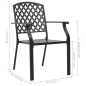 vidaXL Sedie da Esterno 4 pz Design a Rete in Acciaio Nero