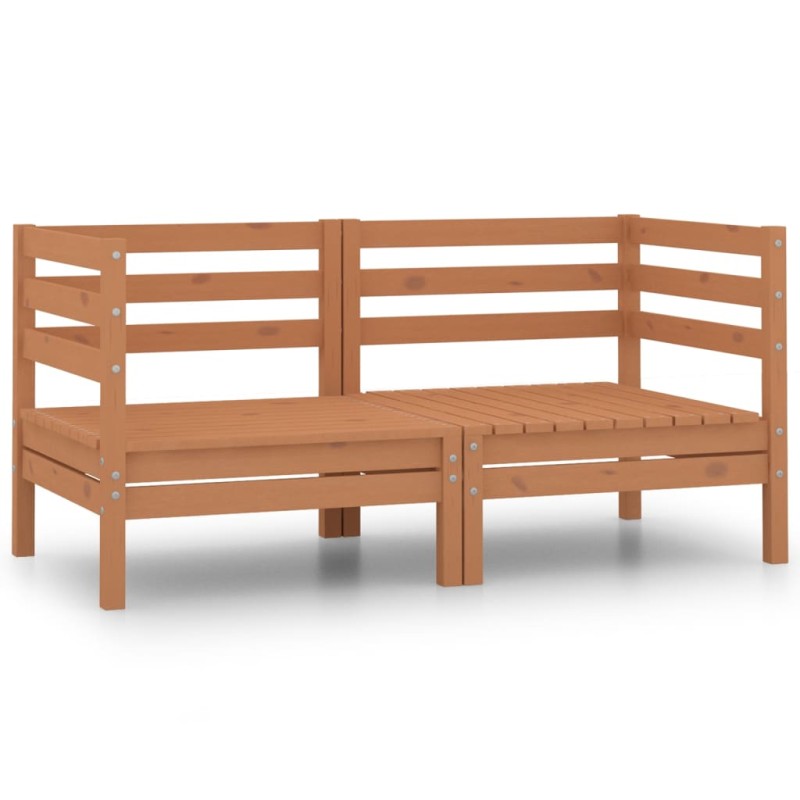 vidaXL Divani Angolari da Giardino 2 pz Marrone Miele Massello di Pino vidaXL Divani Angolari da Giardino 2 pz Marrone Miele Massello di Pino